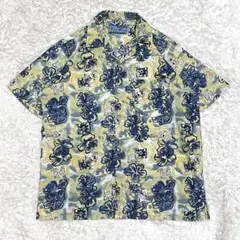 オープンカラーシャツ　総柄　アロハシャツ　開襟シャツ　半袖シャツ　柄シャツ