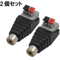 スピーカーワイヤー アダプター 2個セット メス 2端子 変換プラグ