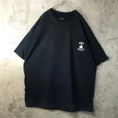 az434古着　Tシャツ　バックプリント　紺　90s Y2K