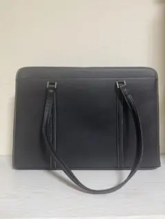 【美品】黒いレザー風ビジネスバッグ　リクルート　就活