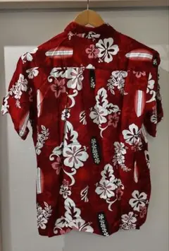 アロハシャツ MADE IN FIJI フィジー ハイビスカス柄 赤