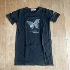 Lindauer 蝶の刺繍 Tシャツ 130 肩出し