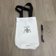 手さげ　バッグ ミニ トートバッグ 水筒　オフ白　キャンパス 新品