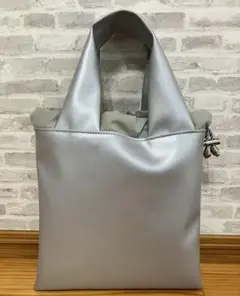 トートバッグ　シルバー　ハンドメイド