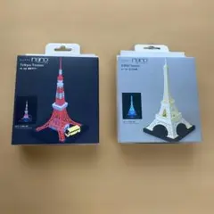 ペーパーナノ　エッフェル塔と東京タワー