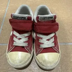 CONVERSE 赤 スニーカー 15cm ベルクロ付き