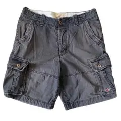 HOLLISTER カーゴパンツ ショート ハーフ ダメージ加工 グレー 33
