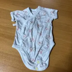 ウサギとクマの短袖ボディスーツ 60cm