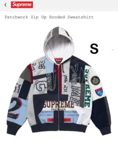 Supreme パッチワークジップアップフーディ ネイビー　Sサイズ Supreme Patchwork Zip Up Hooded Sweatshirt (SS25) Navy Men's