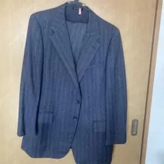 HUNTSMAN ダークグレー ストライプジャケット名前刺繍入りセットアップ