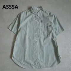 ASSSA アッサ ストライプ 半袖シャツ オンワード樫山 レトロ古着