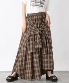 JEANASIS ジーナシス シャツライクアシメチェックスカート