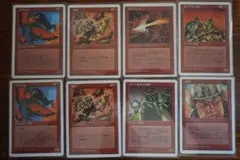 MTG 赤 旧枠 日本語 8枚セット（鳥の乙女×2／粉砕×2／オーク弩弓隊 ほか
