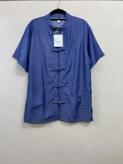 【新品】初心刺繍 チャイナチュニック 半袖　ユニセックス