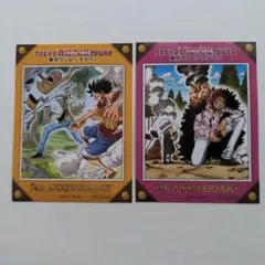東京ワンピースタワー　曜日限定ステッカー　ルフィ＆ロー　ロー＆コラソン