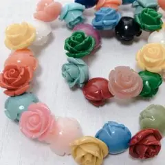 dn899/SALE！人工石◇バラ　マルチカラー　約12mm1連