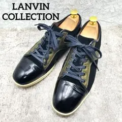 美品✨ランバン コレクション レザースニーカー 黒 金 26cm相当