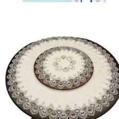 アイボリー刺繍ラウンドマット