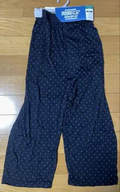 さらっとクールFIBERDRY ネイビー・柄ドット 前開きステテコ Lサイズ
