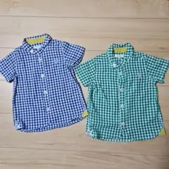 チェック柄 半袖シャツ100cm 2枚セット