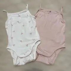 H&M ベビー肌着2枚セット（チェリー柄・無地）
