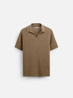 未使用 ZARA ビスコース ニットポロシャツ リネン