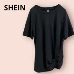 未使用シーイン　シンプル　クルーネック半袖Tシャツ黒/S
