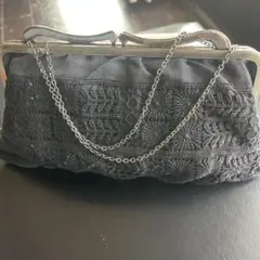リセッタ　黒 レース クラッチバッグ