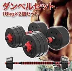 ダンベルセット 10kg×2個セット バーベルも可能 計20kg 可変式 K6