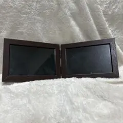 八　訳あり　フォトフレーム　⑤ 木製　写真立て　シンプル　折りたたみ　2面