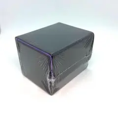 訳アリ　デッキケース　ブラックパープル　レザー調 マグネット カードケース