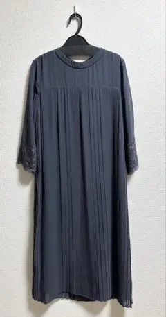結婚式 プリーツワンピース ドレス レースFashion Letter