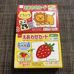 ダイソー　知育　えあわせカード　どうぶつ　たべもの　セット　12