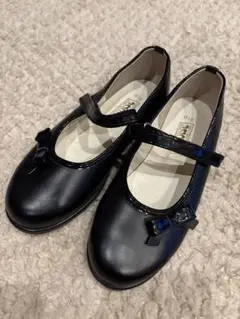 美品⭐︎TORTOISEブラックリボン付きフォーマルシューズ21㌢