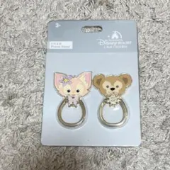 上海ディズニー　リーナベルとダッフィー　スマホリングスタンド