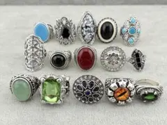 指輪　リング　15点　昭和レトロ　ヴィンテージ　デザイン　アクセサリー　まとめ売