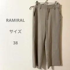 RAMIRAL ベージュ スラックス チノパン フロントジッパー