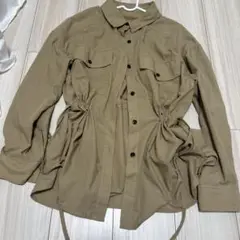 PAGEBOY ドローストリング付きベージュシャツ