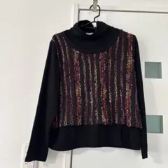 美品　JABOO 黒のタートルネックニット ブラック長袖　黒ニット　黒トップス