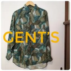GENT’S 総柄シャツ　ヴィンテージ　シルク100% Ｌ