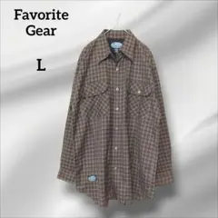 Fovorite Gear 長袖シャツ　チェック柄 ブラウン系　L