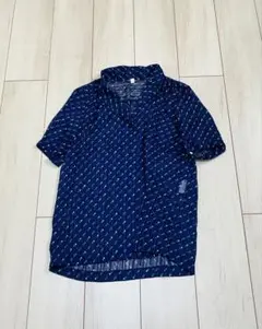 vintage アイスクリーム柄ネイビーシャツ