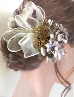 ヘア飾り　リボン　卒業式　結婚式　前撮り　成人式　ウェディング　ブライダル