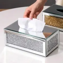 グリッター付き鏡面ティッシュボックス