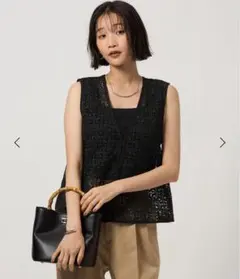 今期greenlabelrelaxingブラックレースベスト新品