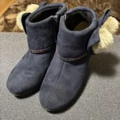 Berry Jean ネイビー ファー付きブーツ 19㎝