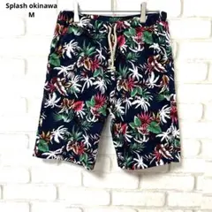 Splash okinawa ハーフパンツ　コットン　アロハ　ボタニカル柄　M