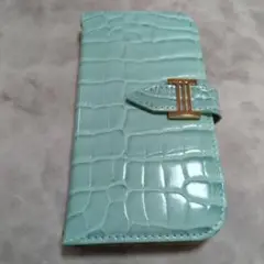 らくらくスマートフォン F-52B ケース手帳型 グリーン 肌感レザー