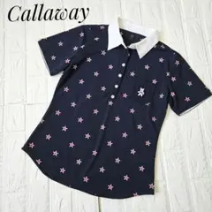 Callaway キャロウェイ 星柄ポロシャツ 半袖 ネイビー ベアー L