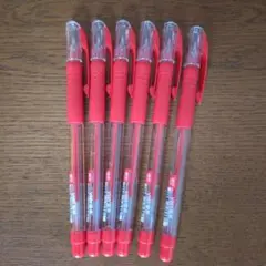 激安♪お買い得(*^^*)　赤ボールペン　6本